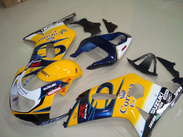 Carenado Moto GSXR 750 K1 K2 K3 2001-2003 - Amarillo Azul Corona Extra Motul Carenado Moto GSXR 750 K1 K2 K3 2001-2003 - Amarillo Azul Corona Extra Motul