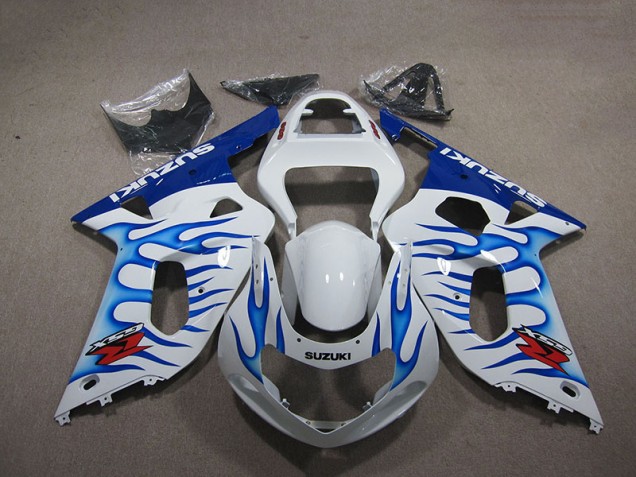 Carenado Moto GSXR 750 K1 K2 K3 2001-2003 - Blanco Azul Llama Carenado Moto GSXR 750 K1 K2 K3 2001-2003 - Blanco Azul Llama