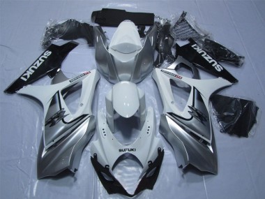 Carenado Moto & Plástico GSXR 1000 K7 2007-2008 - Blanco Plata Negro