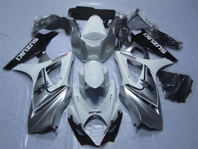 Carenado Moto & Plástico GSXR 1000 K7 2007-2008 - Blanco Plata Negro