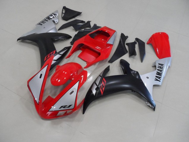 Carenado Moto R1 2002-2003 - Rojo Mate Plata Carenado Moto R1 2002-2003 - Rojo Mate Plata