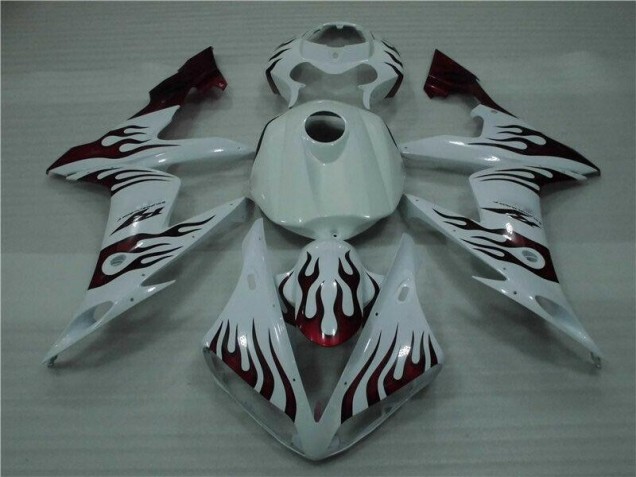 Carenado Moto R1 2004-2006 - Blanco Rojo Llama Carenado Moto R1 2004-2006 - Blanco Rojo Llama