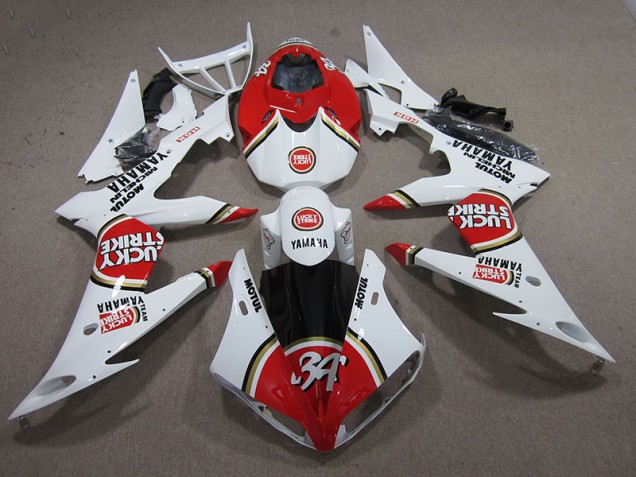 Carenado Moto R1 2004-2006 - Rojo Blanco Lucky Strike Carenado Moto R1 2004-2006 - Rojo Blanco Lucky Strike