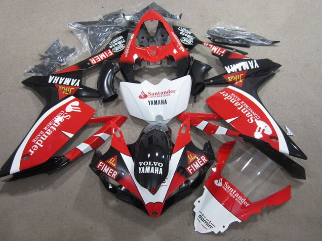 Carenado Moto R1 2007-2008 - Negro Rojo Blanco Santander Carenado Moto R1 2007-2008 - Negro Rojo Blanco Santander