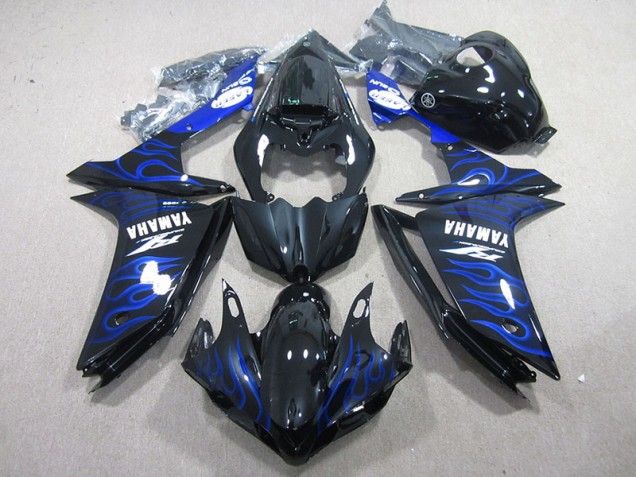 Carenado Moto R1 2007-2008 - Negro con Azul Llama Carenado Moto R1 2007-2008 - Negro con Azul Llama