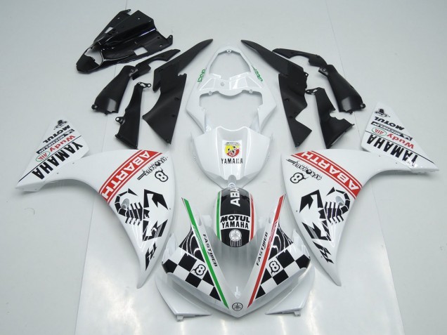 Carenado Moto R1 2012-2014 - Blanco Negro Abrath Carenado Moto R1 2012-2014 - Blanco Negro Abrath