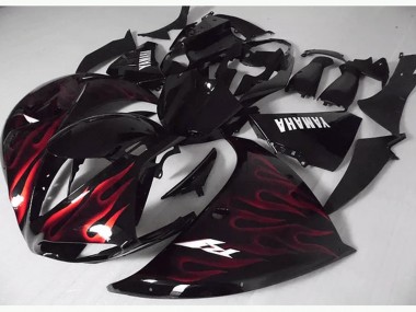 Carenado Moto R1 2012-2014 - Rojo Negro Llama