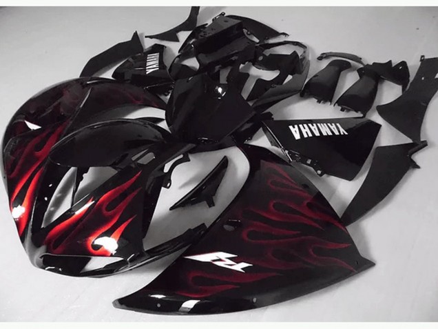 Carenado Moto R1 2012-2014 - Rojo Negro Llama Carenado Moto R1 2012-2014 - Rojo Negro Llama