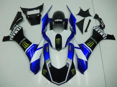 Carenado Moto R1 2015-2019 - Negro Azul Monster