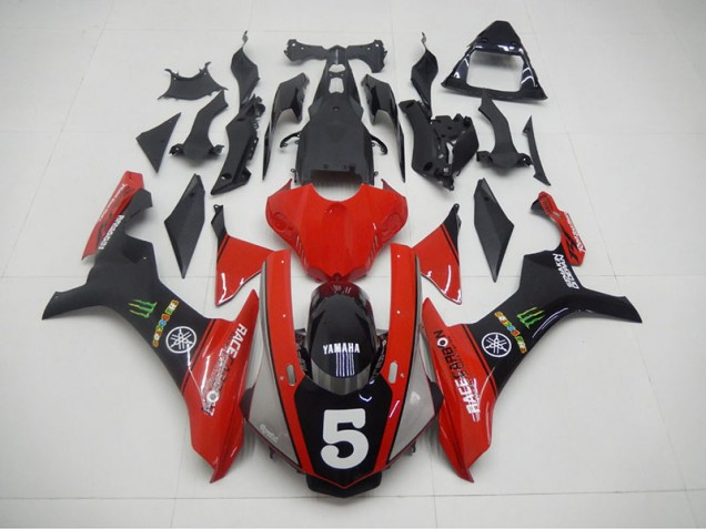 Carenado Moto R1 2015-2019 - Negro Rojo 5 Carenado Moto R1 2015-2019 - Negro Rojo 5