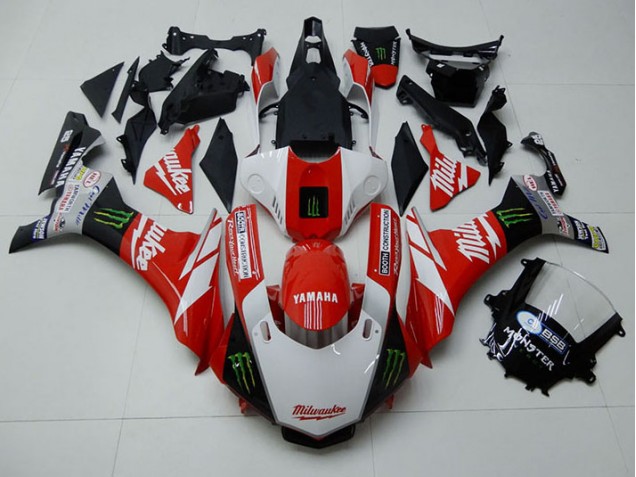 Carenado Moto R1 2015-2019 - Rojo Blanco Monster Carenado Moto R1 2015-2019 - Rojo Blanco Monster