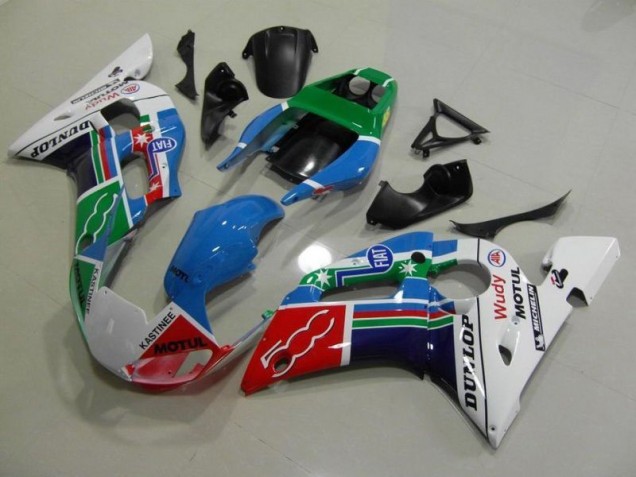 Carenado Moto R6 1998-2002 - Azul Blanco Verde Rojo Wudy Motul Dunlop Carenado Moto R6 1998-2002 - Azul Blanco Verde Rojo Wudy Motul Dunlop