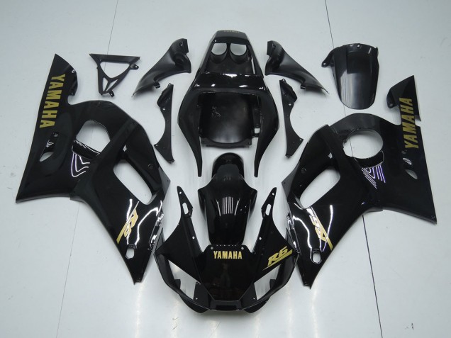 Carenado Moto R6 1998-2002 - Brillante Negro Oro Pegatinas