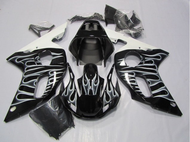 Carenado Moto R6 1998-2002 - Negro Blanco Llama Carenado Moto R6 1998-2002 - Negro Blanco Llama