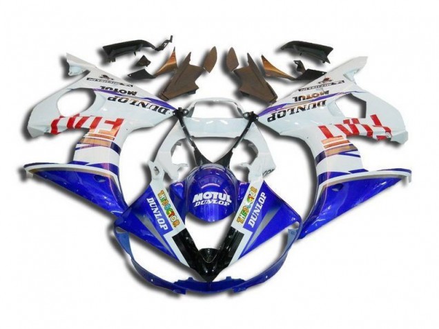 Carenado Moto R6 2003-2005 - Blanco Azul Fiat Motul Dunlop Carenado Moto R6 2003-2005 - Blanco Azul Fiat Motul Dunlop