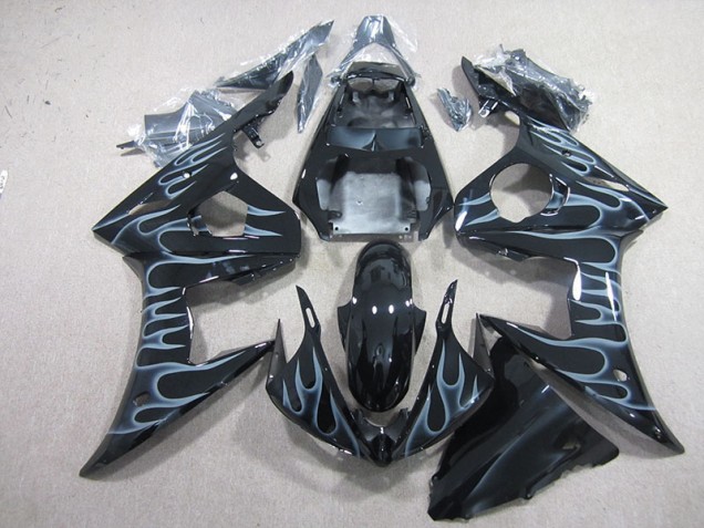 Carenado Moto R6 2003-2005 - Negro con Llama Carenado Moto R6 2003-2005 - Negro con Llama
