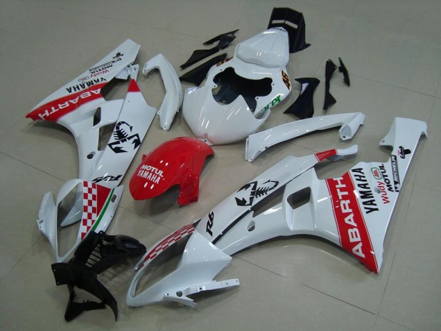 Carenado Moto R6 2006-2007 - Blanco Rojo Abarth Carenado Moto R6 2006-2007 - Blanco Rojo Abarth