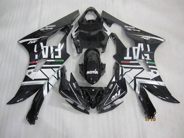 Carenado Moto R6 2006-2007 - Negro Blanco Motul Fiat Carenado Moto R6 2006-2007 - Negro Blanco Motul Fiat