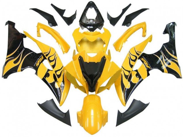 Carenado Moto R6 2008-2016 - Amarillo Negro Llama R6 Carenado Moto R6 2008-2016 - Amarillo Negro Llama R6