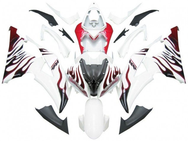 Carenado Moto R6 2008-2016 - Blanco Rojo Llama R6 Carenado Moto R6 2008-2016 - Blanco Rojo Llama R6