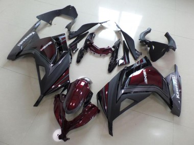 Carenado Moto ZX 300R 2013-2016 - Oscuro Rojo & Gris