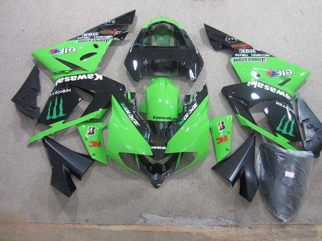 Carenado Moto ZX10R 2003-2005 - Negro Verde 3M Monster Carenado Moto ZX10R 2003-2005 - Negro Verde 3M Monster
