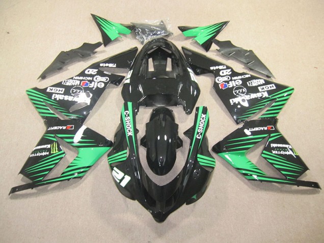 Carenado Moto ZX10R 2003-2005 - Negro Verde C-Shock Monster Carenado Moto ZX10R 2003-2005 - Negro Verde C-Shock Monster