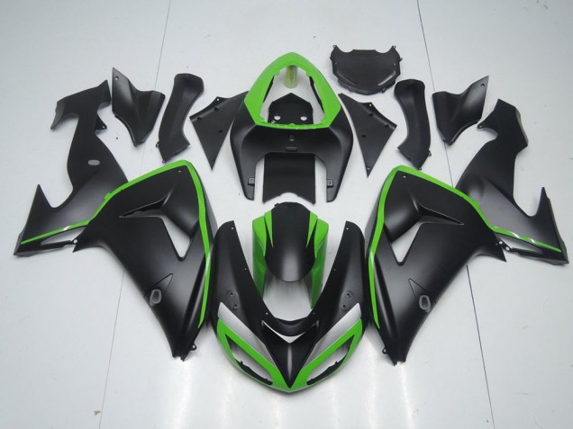 Carenado Moto ZX10R 2006-2007 - Negro Mate con Verde Line Carenado Moto ZX10R 2006-2007 - Negro Mate con Verde Line
