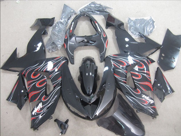 Carenado Moto ZX10R 2006-2007 - Negro Rojo Blanco Llama Ninja Carenado Moto ZX10R 2006-2007 - Negro Rojo Blanco Llama Ninja