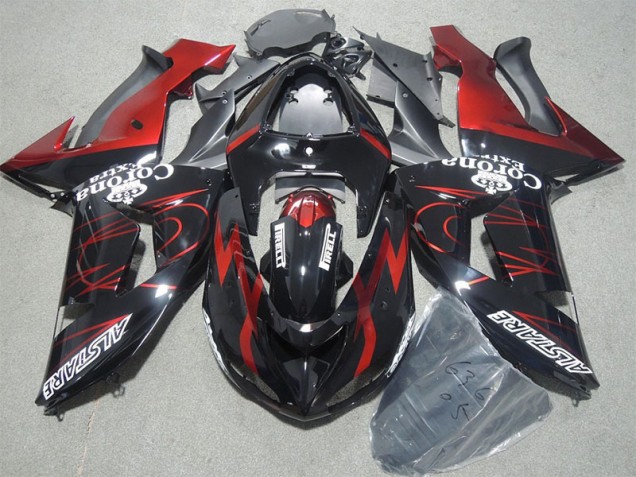 Carenado Moto ZX10R 2006-2007 - Negro Rojo Corona Extra Carenado Moto ZX10R 2006-2007 - Negro Rojo Corona Extra