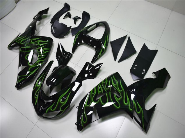 Carenado Moto ZX10R 2006-2007 - Negro Verde Llama Carenado Moto ZX10R 2006-2007 - Negro Verde Llama