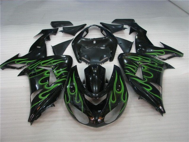 Carenado Moto ZX10R 2006-2007 - Negro Verde Llama Carenado Moto ZX10R 2006-2007 - Negro Verde Llama