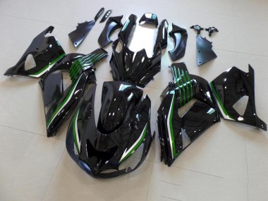 Carenado Moto ZX14R ZZR 1400 2006-2011 - Brillante Negro con Verde Line