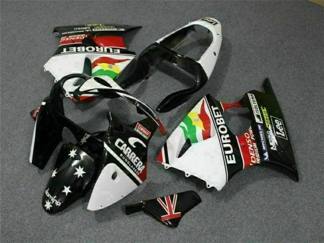 Carenado Moto ZX6R 2000-2002 - Negro Blanco Eurobet Carenado Moto ZX6R 2000-2002 - Negro Blanco Eurobet