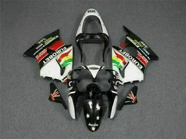 Carenado Moto ZX6R 2000-2002 - Negro Blanco Eurobet Carenado Moto ZX6R 2000-2002 - Negro Blanco Eurobet