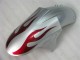 Carenado Moto ZX6R 2005-2006 - Plata Rojo Llamas