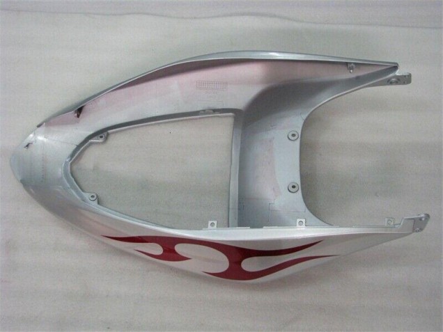 Carenado Moto ZX6R 2005-2006 - Plata Rojo Llamas