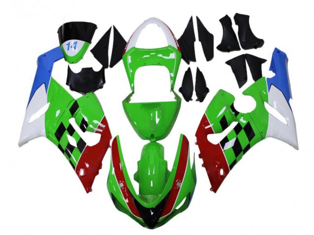 Carenado Moto ZX6R 2005-2006 - Verde Rojo Blanco Azul Carenado Moto ZX6R 2005-2006 - Verde Rojo Blanco Azul