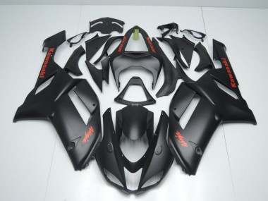 Carenado Moto ZX6R 2007-2008 - Negro Mate con Rojo Pegatinas
