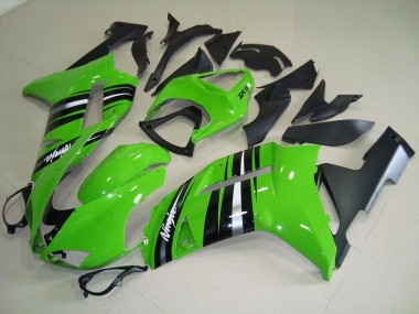 Carenado Moto ZX6R 2007-2008 - Verde & Plata Raya