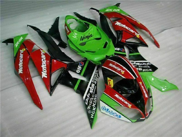 Carenado Moto ZX6R 2009-2012 - Negro Rojo Verde Motocard Carenado Moto ZX6R 2009-2012 - Negro Rojo Verde Motocard