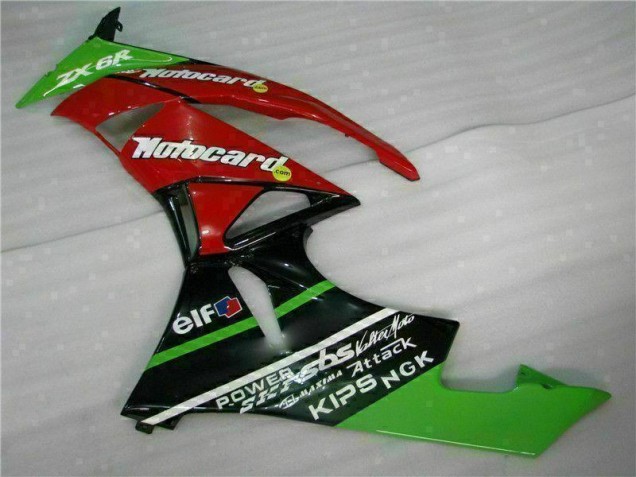 Carenado Moto ZX6R 2009-2012 - Negro Rojo Verde Motocard Carenado Moto ZX6R 2009-2012 - Negro Rojo Verde Motocard