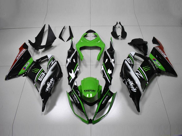 Carenado Moto ZX6R 2013-2018 - Verde Negro Blanco Carenado Moto ZX6R 2013-2018 - Verde Negro Blanco