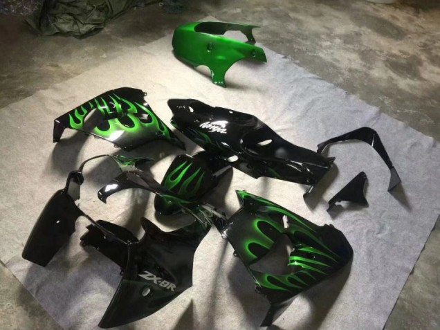 Carenado Moto ZX9R 2000-2001 - Brillante Negro Verde Llama Carenado Moto ZX9R 2000-2001 - Brillante Negro Verde Llama