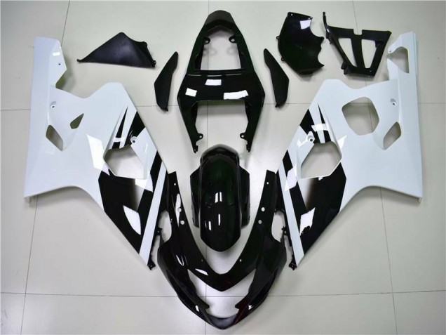 Inyección Kit Carenado Moto GSXR 600 / 750 K4 2004-2005 - Blanco Negro Inyección Kit Carenado Moto GSXR 600 / 750 K4 2004-2005 - Blanco Negro