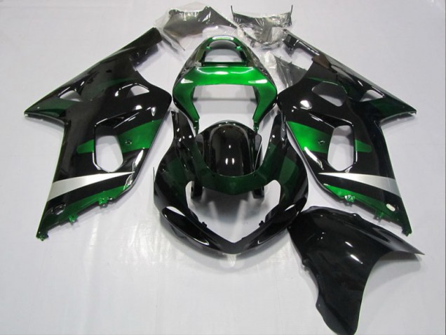 Inyección Kit Carenado Moto GSXR 600 K1 K2 K3 2001-2003 - Negro Verde Inyección Kit Carenado Moto GSXR 600 K1 K2 K3 2001-2003 - Negro Verde