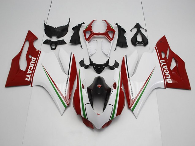 Inyección Kits Carenado Moto Ducati 1199 2011-2014 - Blanco Rojo Inyección Kits Carenado Moto Ducati 1199 2011-2014 - Blanco Rojo