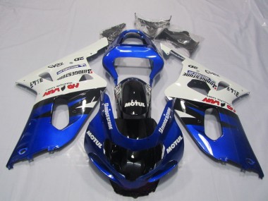 Kit ABS Carenado Motocicleta GSXR 600 K1 K2 K3 2001-2003 - Azul Blanco Motul
