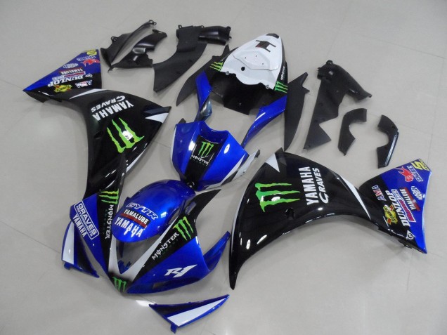 Kit ABS Carenado Motocicleta R1 2012-2014 - Azul Negro Monster Kit ABS Carenado Motocicleta R1 2012-2014 - Azul Negro Monster