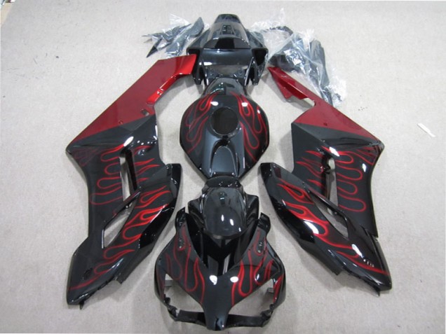 Kit Carenado ABS Completo CBR 1000 RR 2004-2005 - Negro Rojo Llama